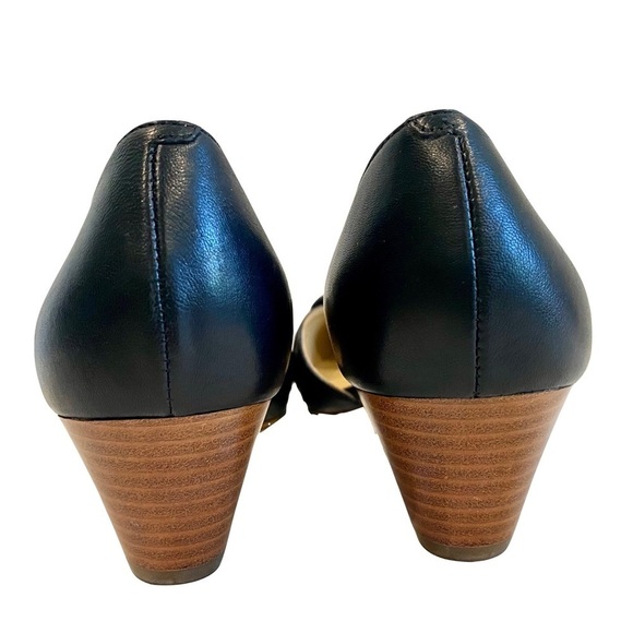 Talbots Laney D'Orsay Wedge Black Knot Shoes Career Office Size 7.5 - Picture 9 of 14